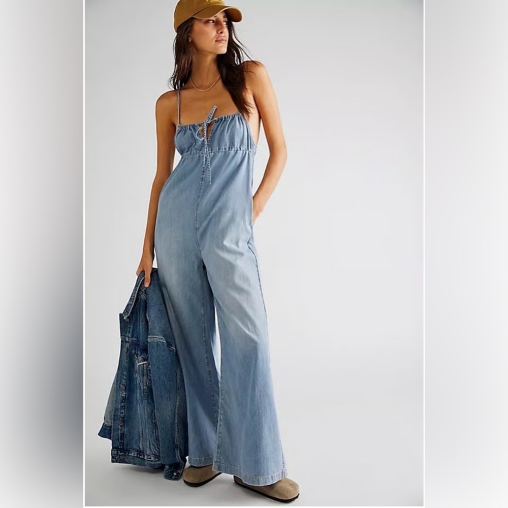 Women's Light Blue Denim Jumpsuit